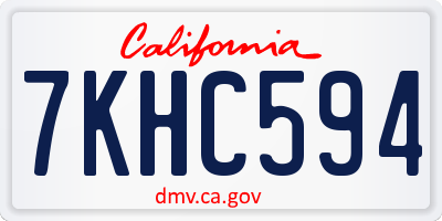CA license plate 7KHC594
