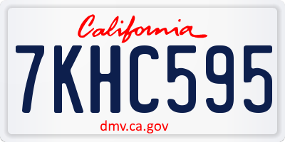 CA license plate 7KHC595