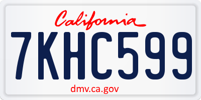 CA license plate 7KHC599