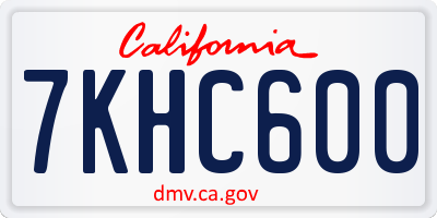 CA license plate 7KHC600