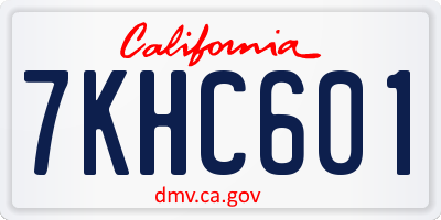 CA license plate 7KHC601