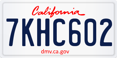 CA license plate 7KHC602