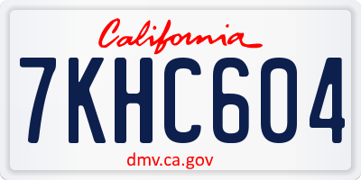 CA license plate 7KHC604
