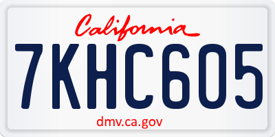 CA license plate 7KHC605