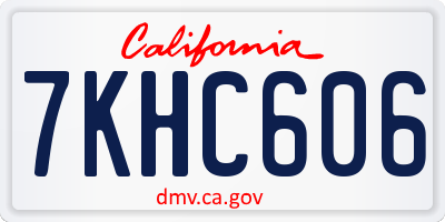 CA license plate 7KHC606