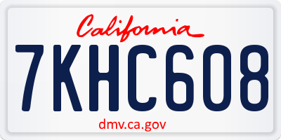 CA license plate 7KHC608