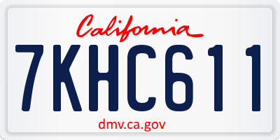 CA license plate 7KHC611