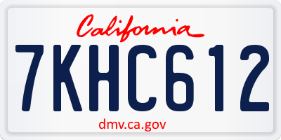 CA license plate 7KHC612