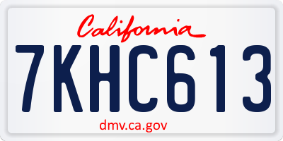 CA license plate 7KHC613