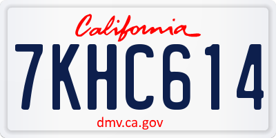 CA license plate 7KHC614