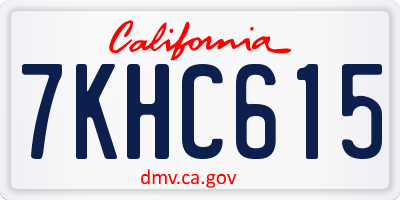 CA license plate 7KHC615