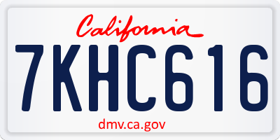 CA license plate 7KHC616