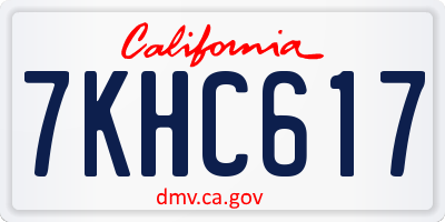 CA license plate 7KHC617