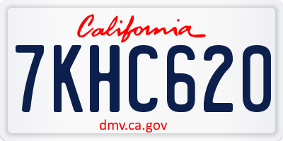 CA license plate 7KHC620