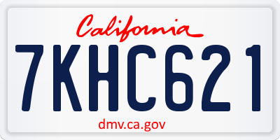 CA license plate 7KHC621