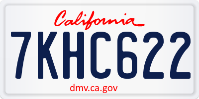 CA license plate 7KHC622