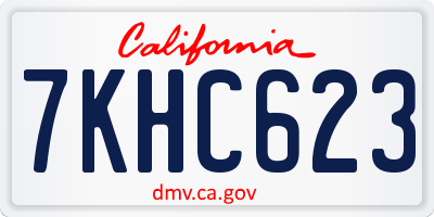CA license plate 7KHC623