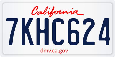 CA license plate 7KHC624