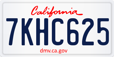 CA license plate 7KHC625