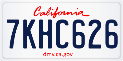 CA license plate 7KHC626