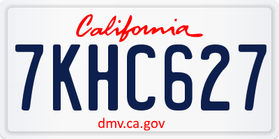 CA license plate 7KHC627