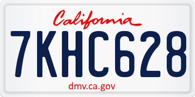 CA license plate 7KHC628