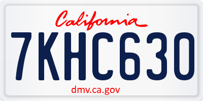 CA license plate 7KHC630