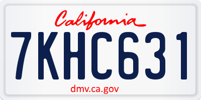 CA license plate 7KHC631