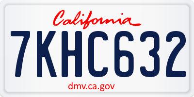 CA license plate 7KHC632