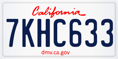CA license plate 7KHC633