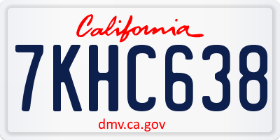 CA license plate 7KHC638