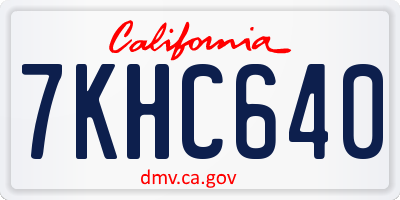 CA license plate 7KHC640