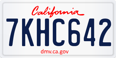 CA license plate 7KHC642