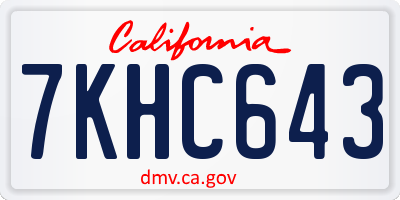 CA license plate 7KHC643