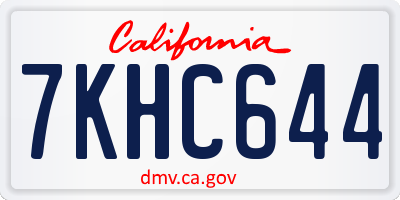 CA license plate 7KHC644