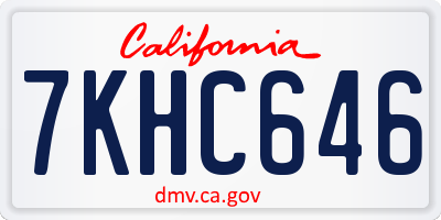 CA license plate 7KHC646