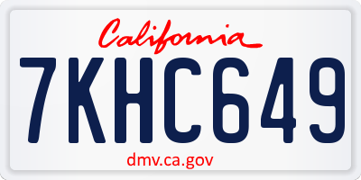 CA license plate 7KHC649