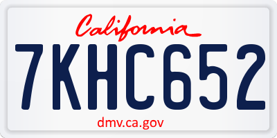 CA license plate 7KHC652