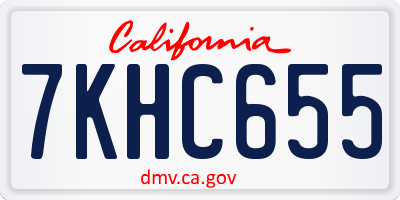 CA license plate 7KHC655