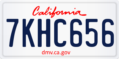 CA license plate 7KHC656