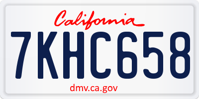 CA license plate 7KHC658