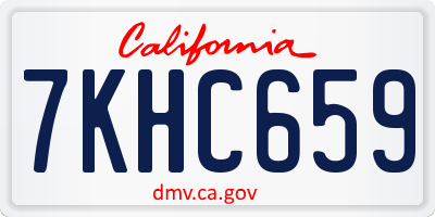 CA license plate 7KHC659