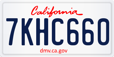 CA license plate 7KHC660