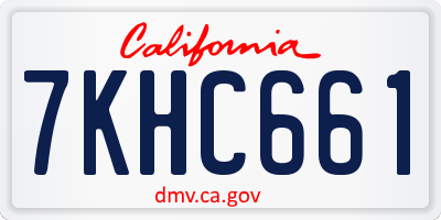 CA license plate 7KHC661
