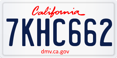 CA license plate 7KHC662