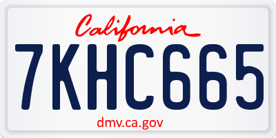 CA license plate 7KHC665