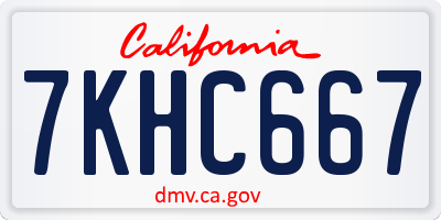 CA license plate 7KHC667