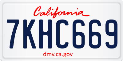 CA license plate 7KHC669