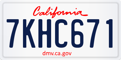 CA license plate 7KHC671