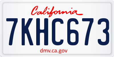 CA license plate 7KHC673